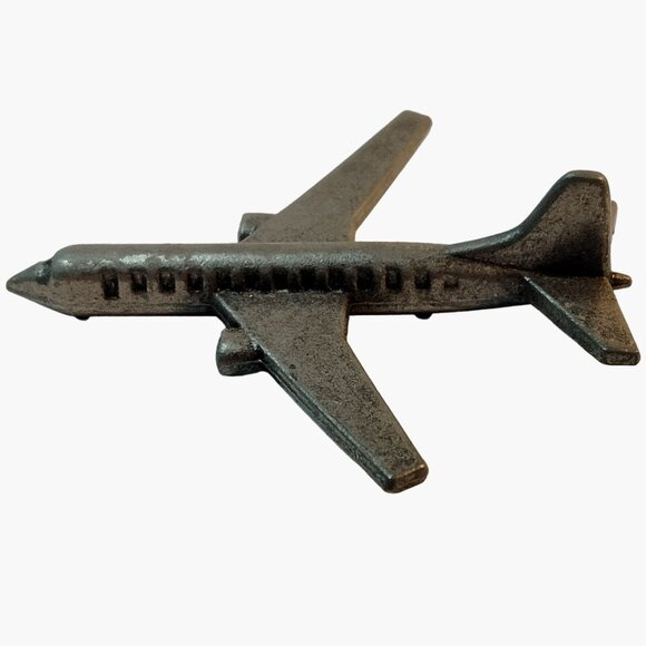 Monopoly Jet Plane Replacement Piece Here Now Vintage Metal Airplane Figurine - Picture 1 of 6